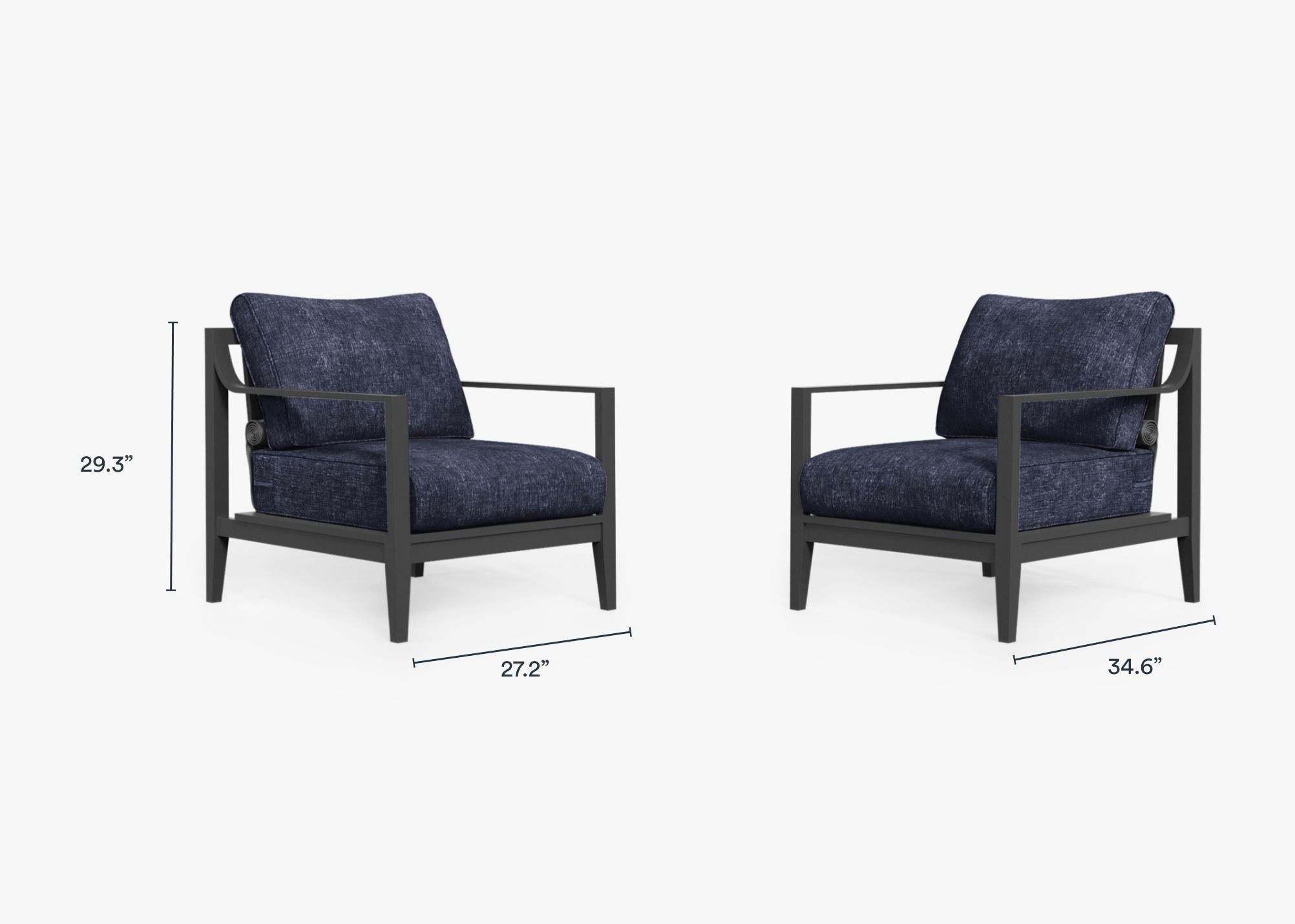 Ensemble de conversation avec fauteuils d'extérieur en aluminium anthracite