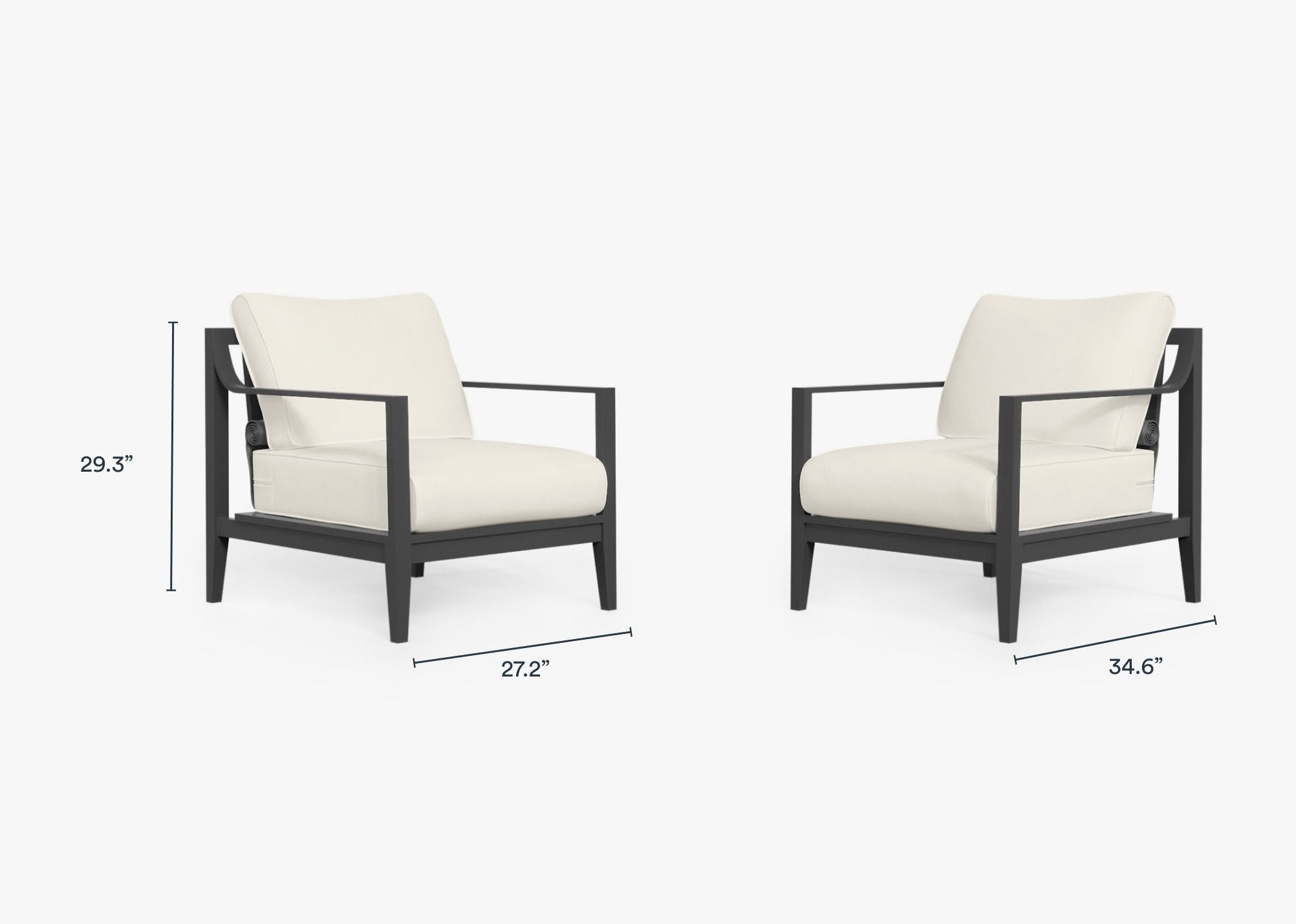 Ensemble de conversation avec fauteuils d'extérieur en aluminium anthracite