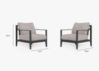 Ensemble de conversation avec fauteuils d'extérieur en aluminium anthracite