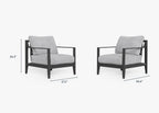Ensemble de conversation avec fauteuils d'extérieur en aluminium anthracite