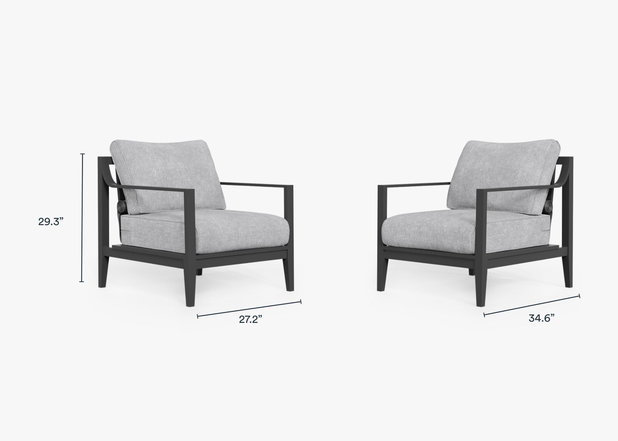 Ensemble de conversation avec fauteuils d'extérieur en aluminium anthracite