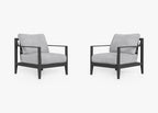 Ensemble de conversation avec fauteuils d'extérieur en aluminium anthracite