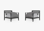 Ensemble de conversation avec fauteuils d'extérieur en aluminium anthracite