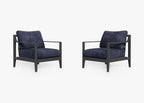 Ensemble de conversation avec fauteuils d'extérieur en aluminium anthracite