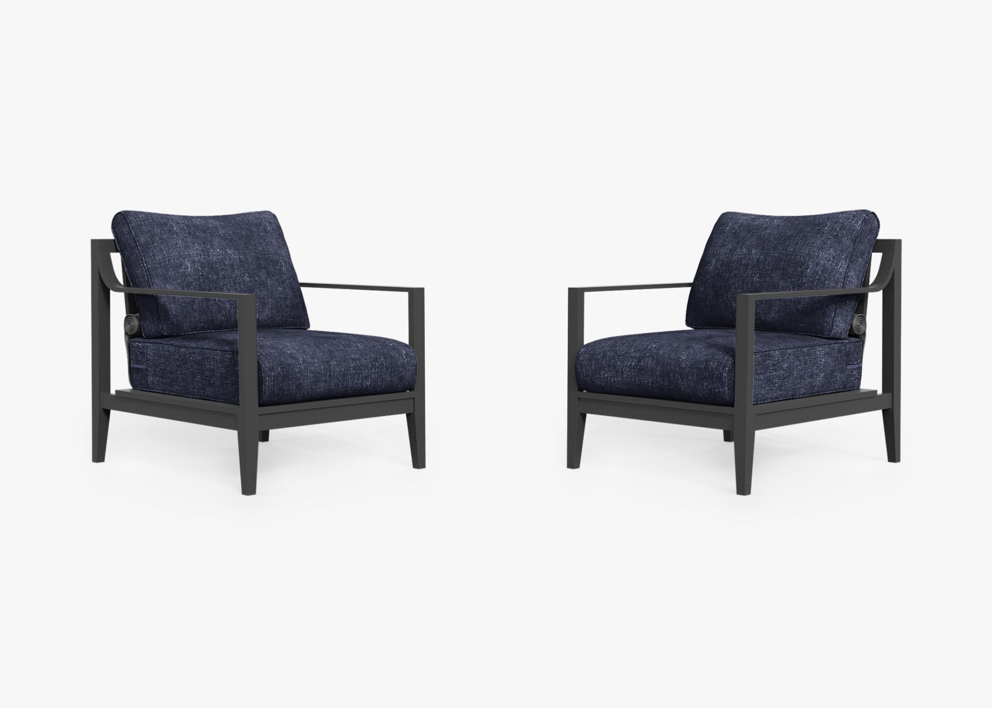 Ensemble de conversation avec fauteuils d'extérieur en aluminium anthracite