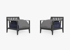 Ensemble de conversation avec fauteuils d'extérieur en aluminium anthracite