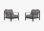 Ensemble de conversation avec fauteuils d'extérieur en aluminium anthracite