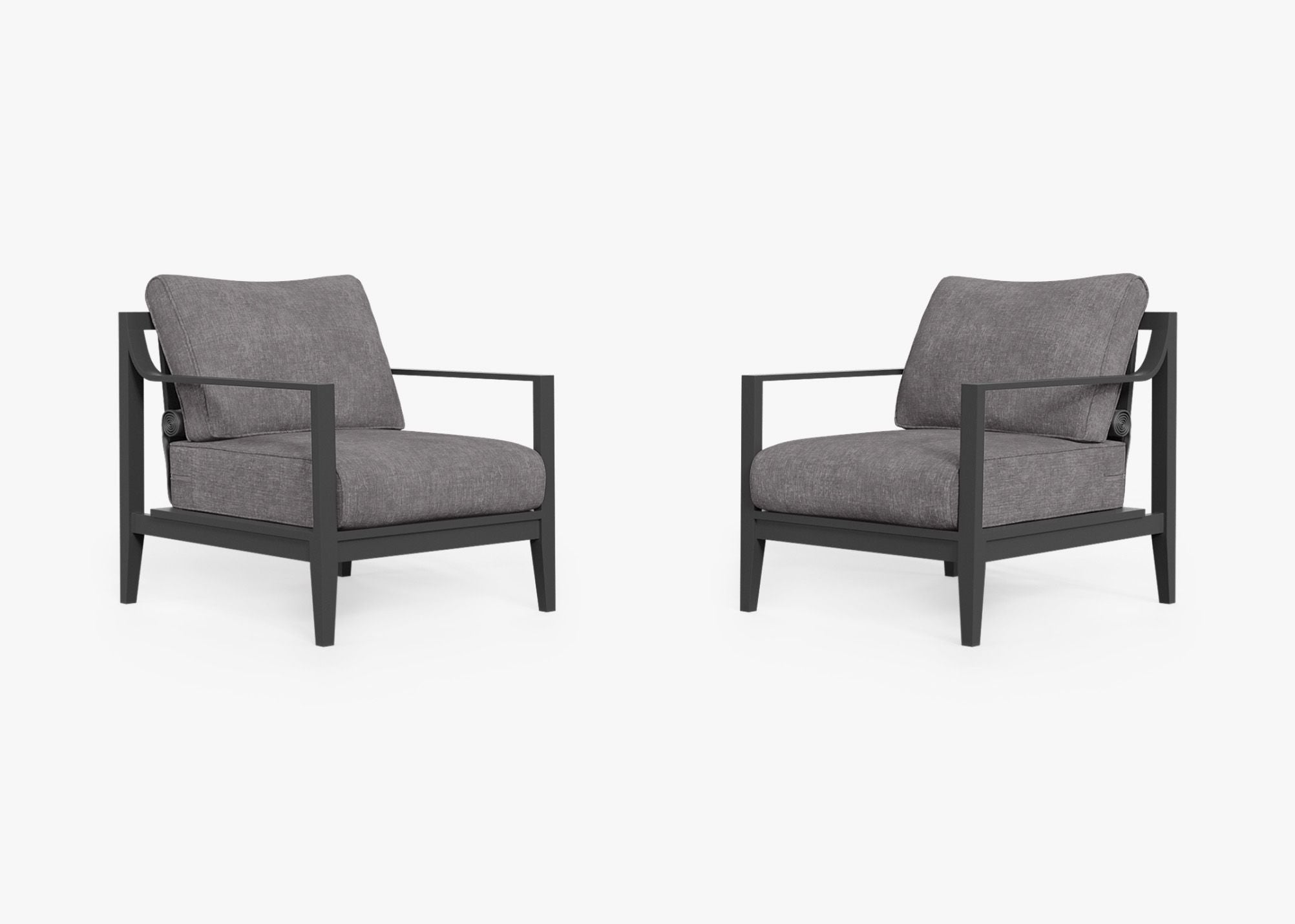 Ensemble de conversation avec fauteuils d'extérieur en aluminium anthracite
