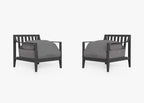 Ensemble de conversation avec fauteuils d'extérieur en aluminium anthracite