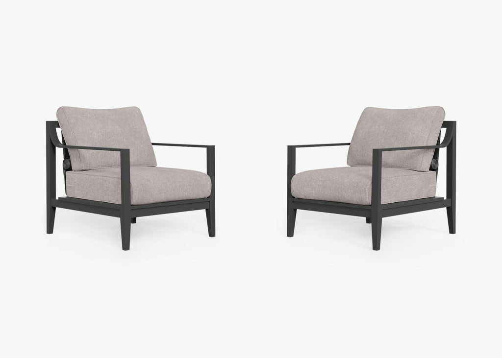 Ensemble de conversation avec fauteuils d'extérieur en aluminium anthracite
