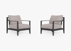 Ensemble de conversation avec fauteuils d'extérieur en aluminium anthracite