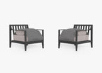 Ensemble de conversation avec fauteuils d'extérieur en aluminium anthracite