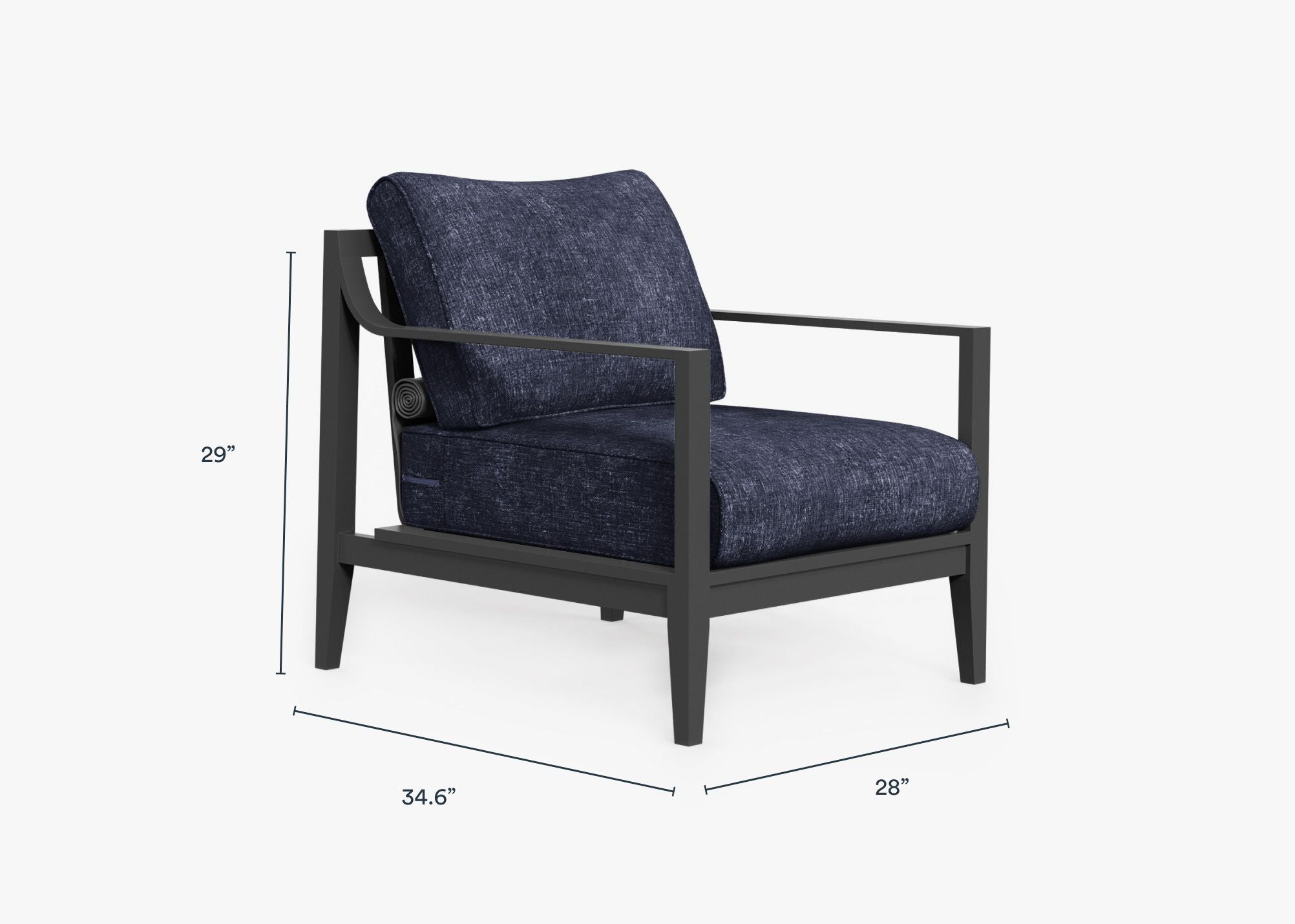 Fauteuil d'extérieur en aluminium anthracite