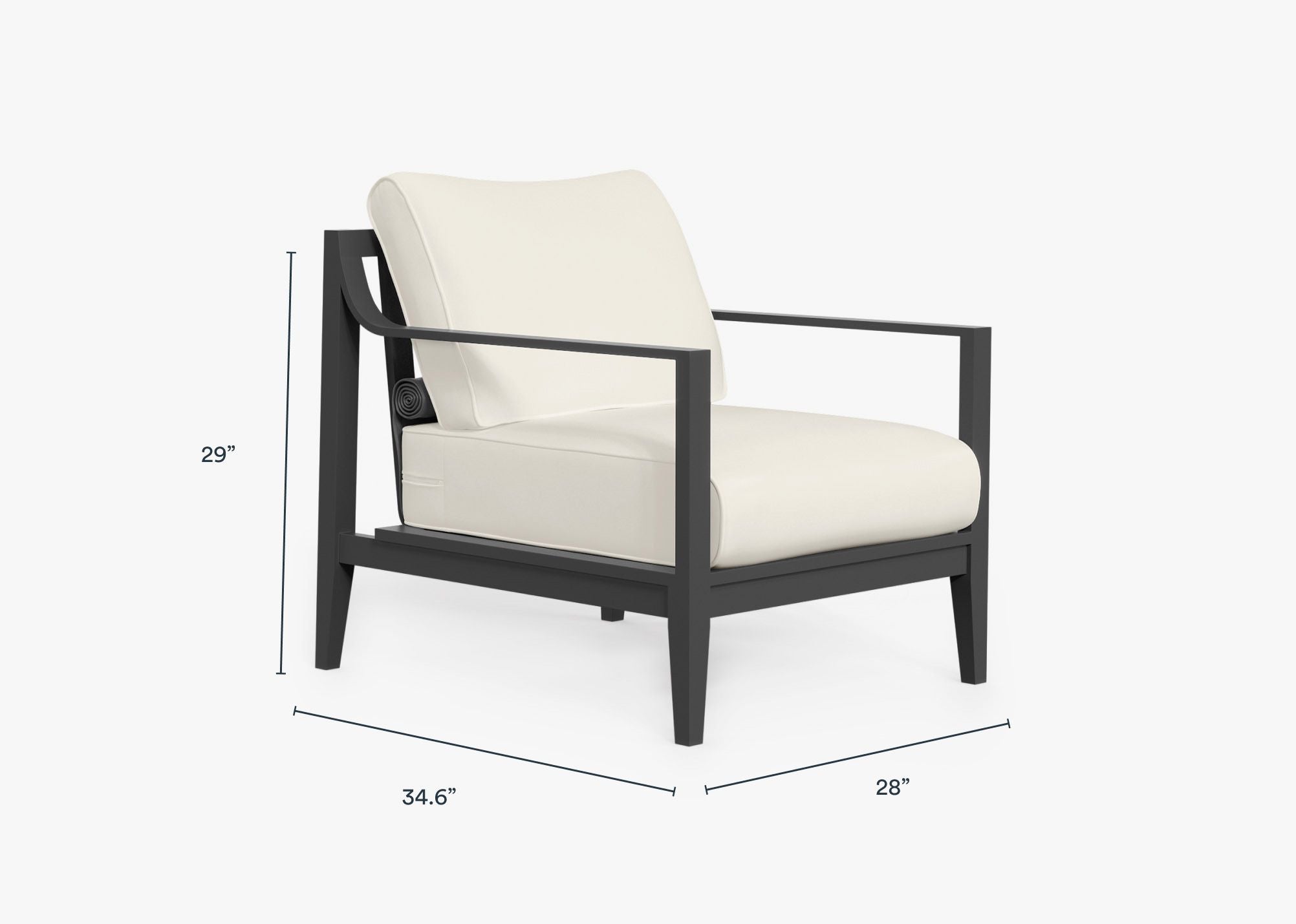 Fauteuil d'extérieur en aluminium anthracite