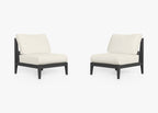 Ensemble de conversation d'extérieur en aluminium anthracite avec chaises sans accoudoirs
