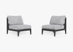 Ensemble de conversation d'extérieur en aluminium anthracite avec chaises sans accoudoirs