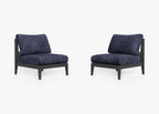Ensemble de conversation d'extérieur en aluminium anthracite avec chaises sans accoudoirs