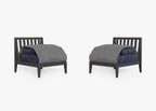 Ensemble de conversation d'extérieur en aluminium anthracite avec chaises sans accoudoirs