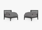 Ensemble de conversation d'extérieur en aluminium anthracite avec chaises sans accoudoirs