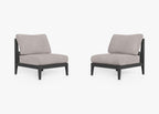 Ensemble de conversation d'extérieur en aluminium anthracite avec chaises sans accoudoirs
