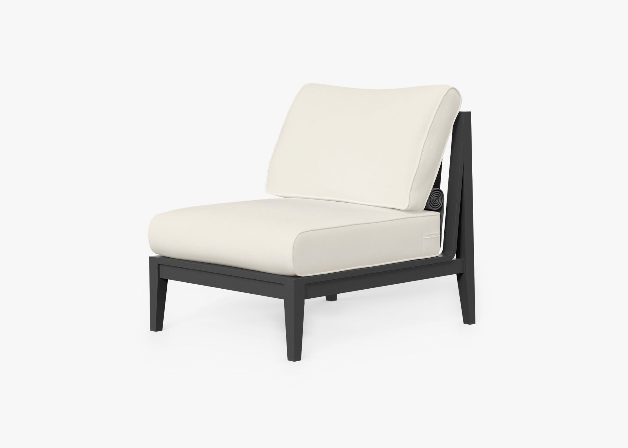 Chaise d'extérieur sans accoudoirs en aluminium anthracite