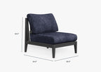 Chaise d'extérieur sans accoudoirs en aluminium anthracite