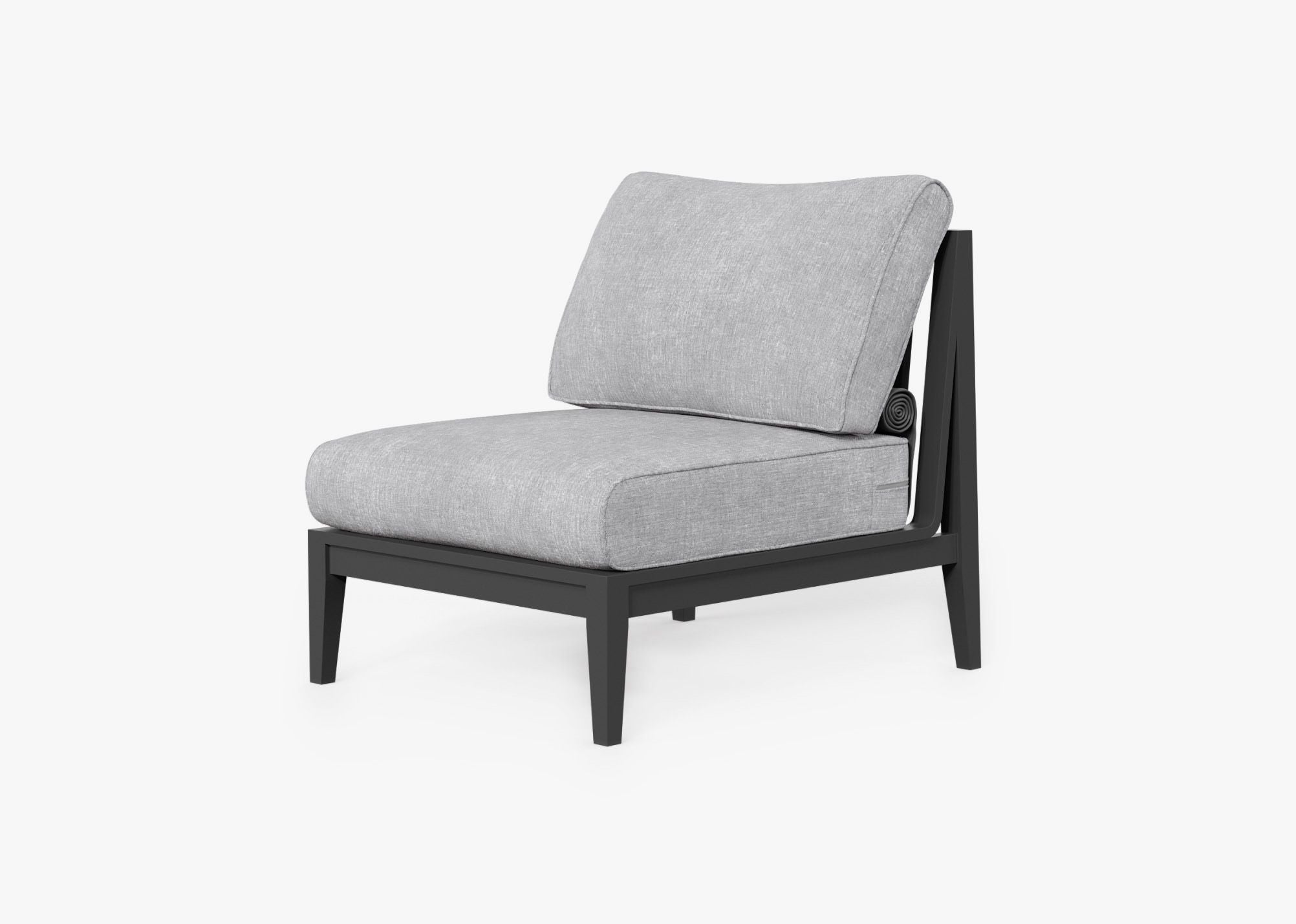 Chaise d'extérieur sans accoudoirs en aluminium anthracite