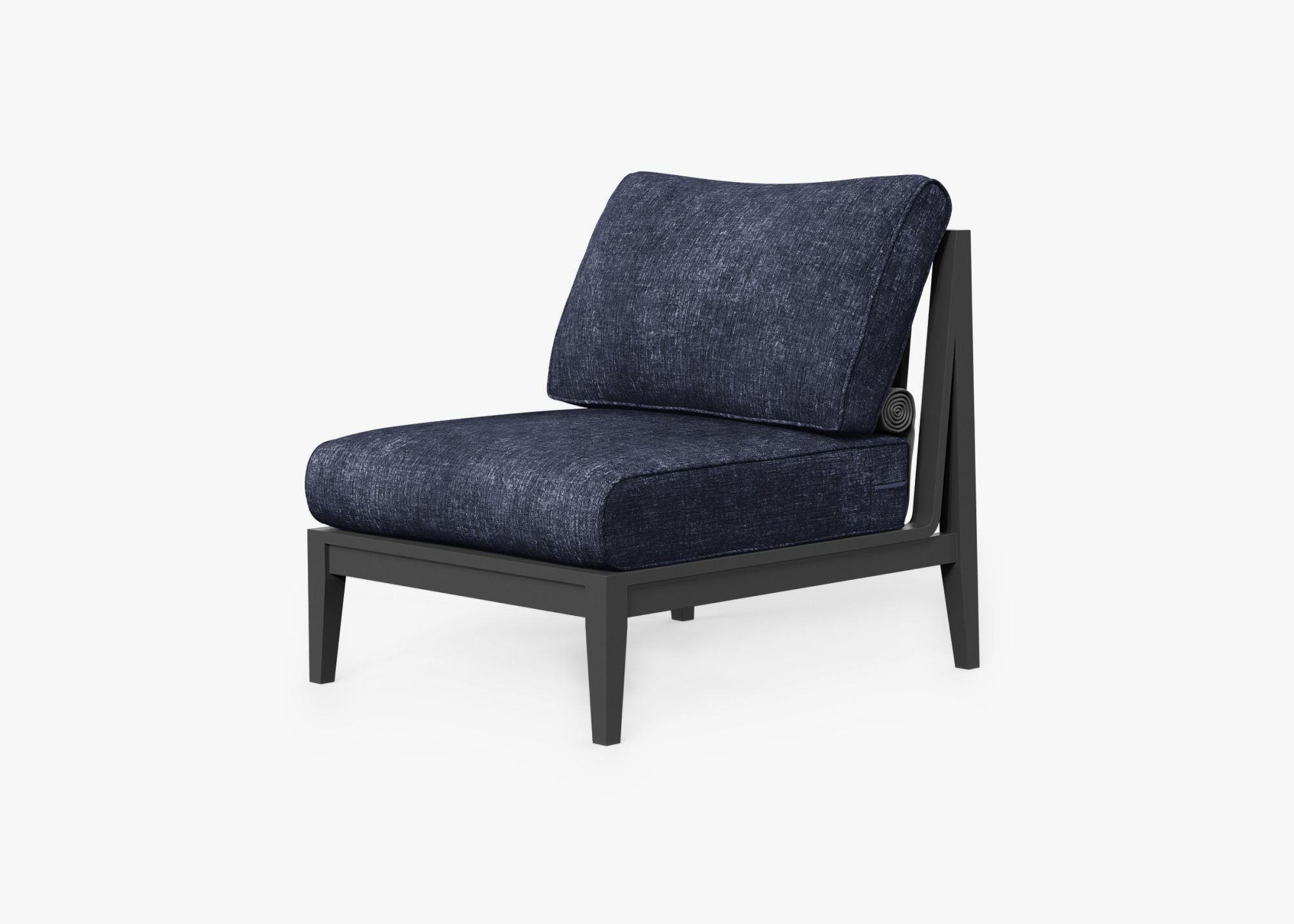Chaise d'extérieur sans accoudoirs en aluminium anthracite