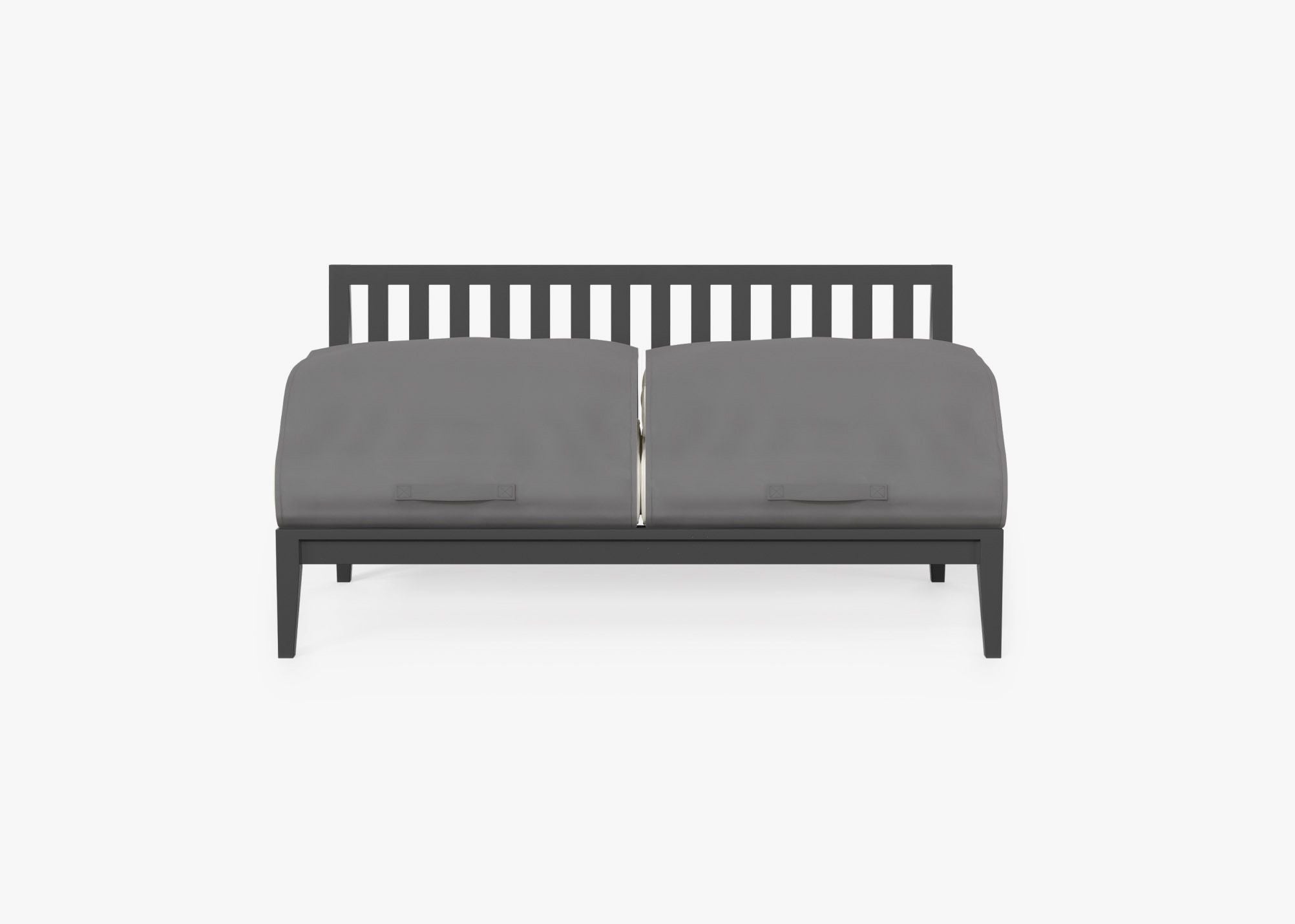Causeuse d'extérieur sans accoudoirs en aluminium anthracite