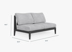 Causeuse d'extérieur sans accoudoirs en aluminium anthracite