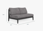 Causeuse d'extérieur sans accoudoirs en aluminium anthracite