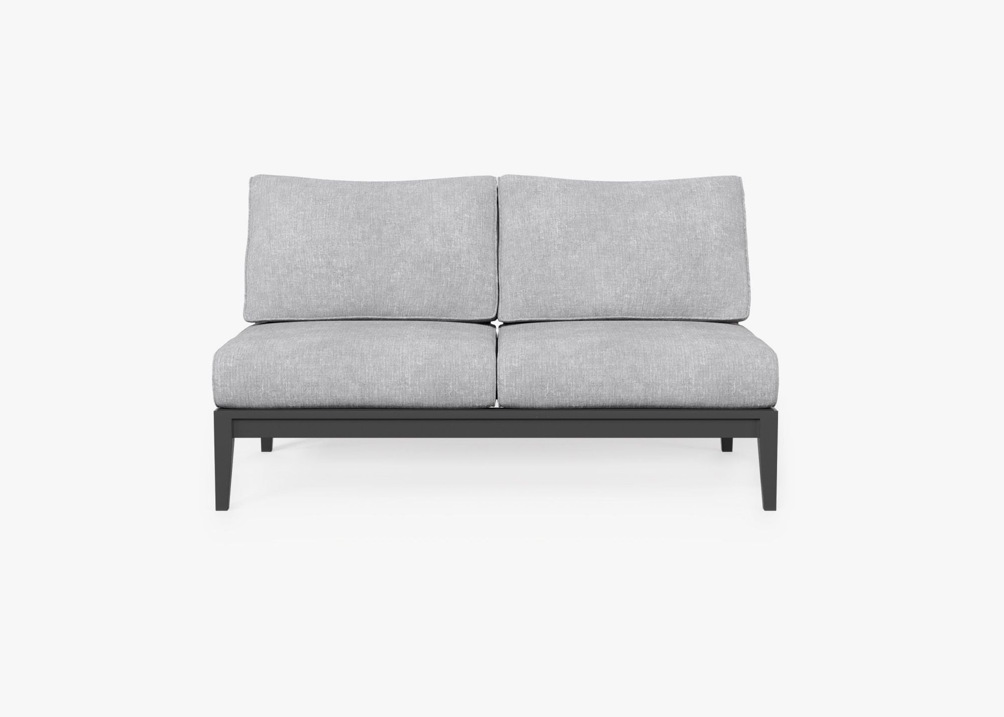 Causeuse d'extérieur sans accoudoirs en aluminium anthracite