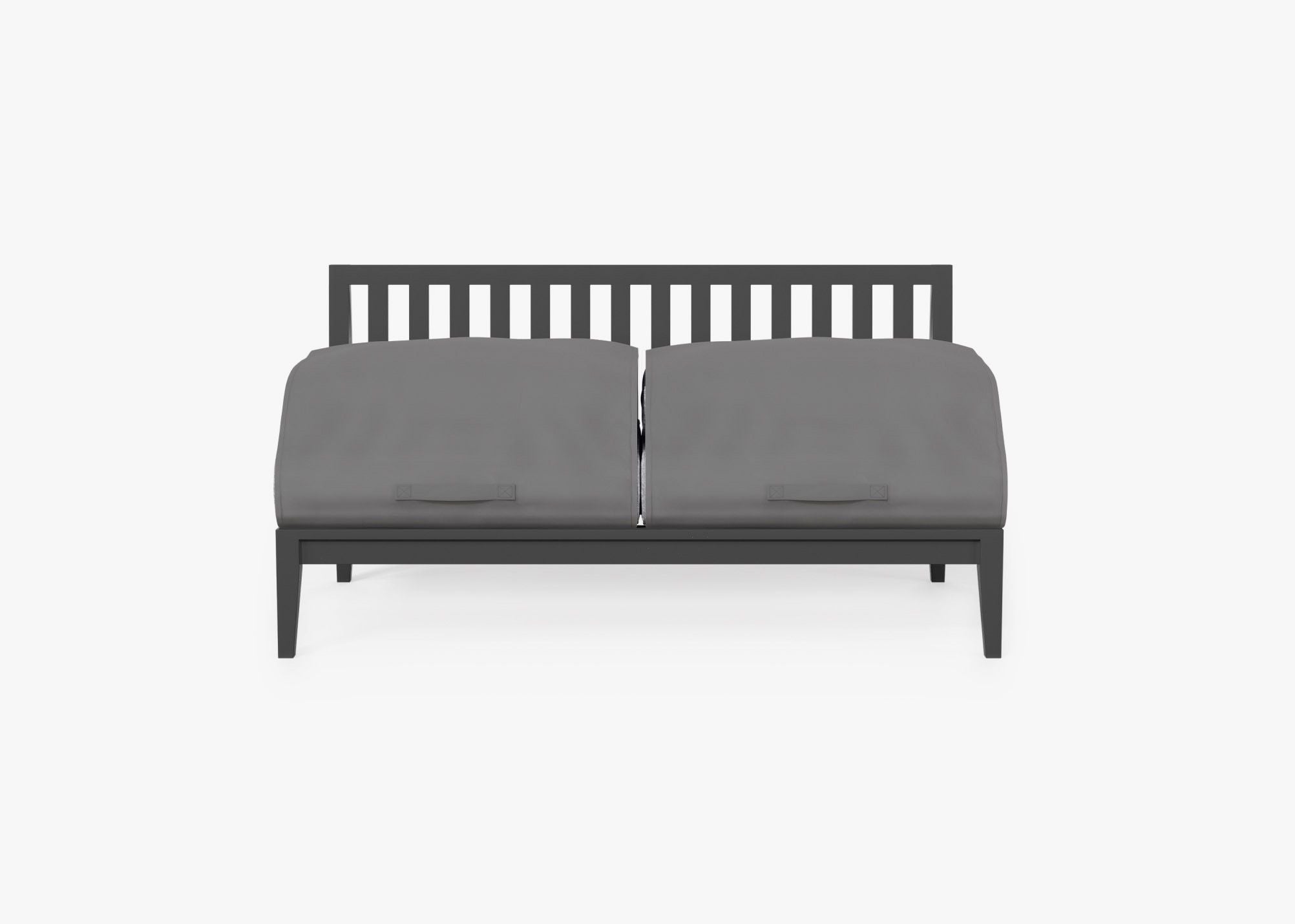 Causeuse d'extérieur sans accoudoirs en aluminium anthracite