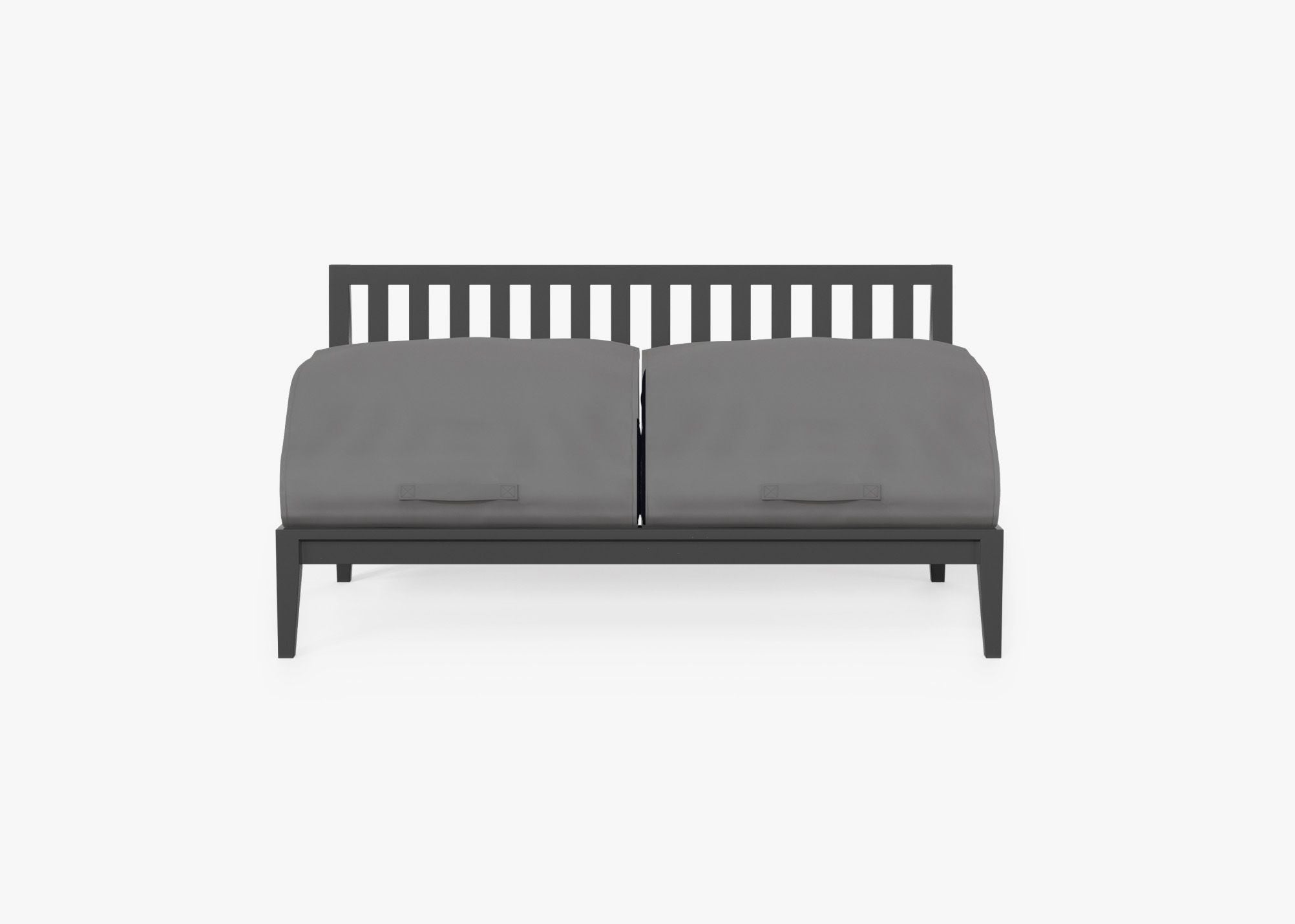 Causeuse d'extérieur sans accoudoirs en aluminium anthracite