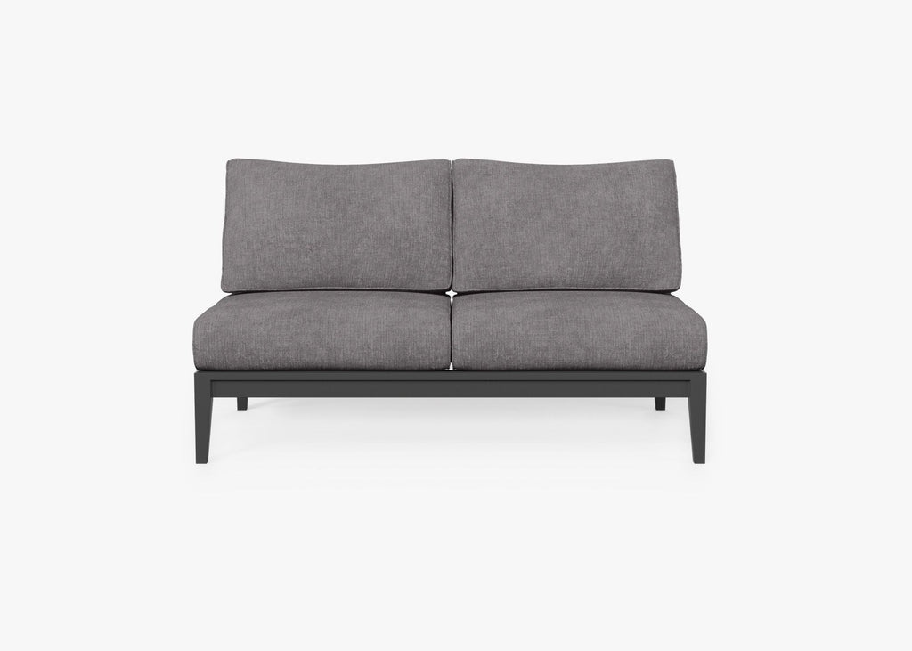 Causeuse d'extérieur sans accoudoirs en aluminium anthracite