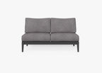 Causeuse d'extérieur sans accoudoirs en aluminium anthracite