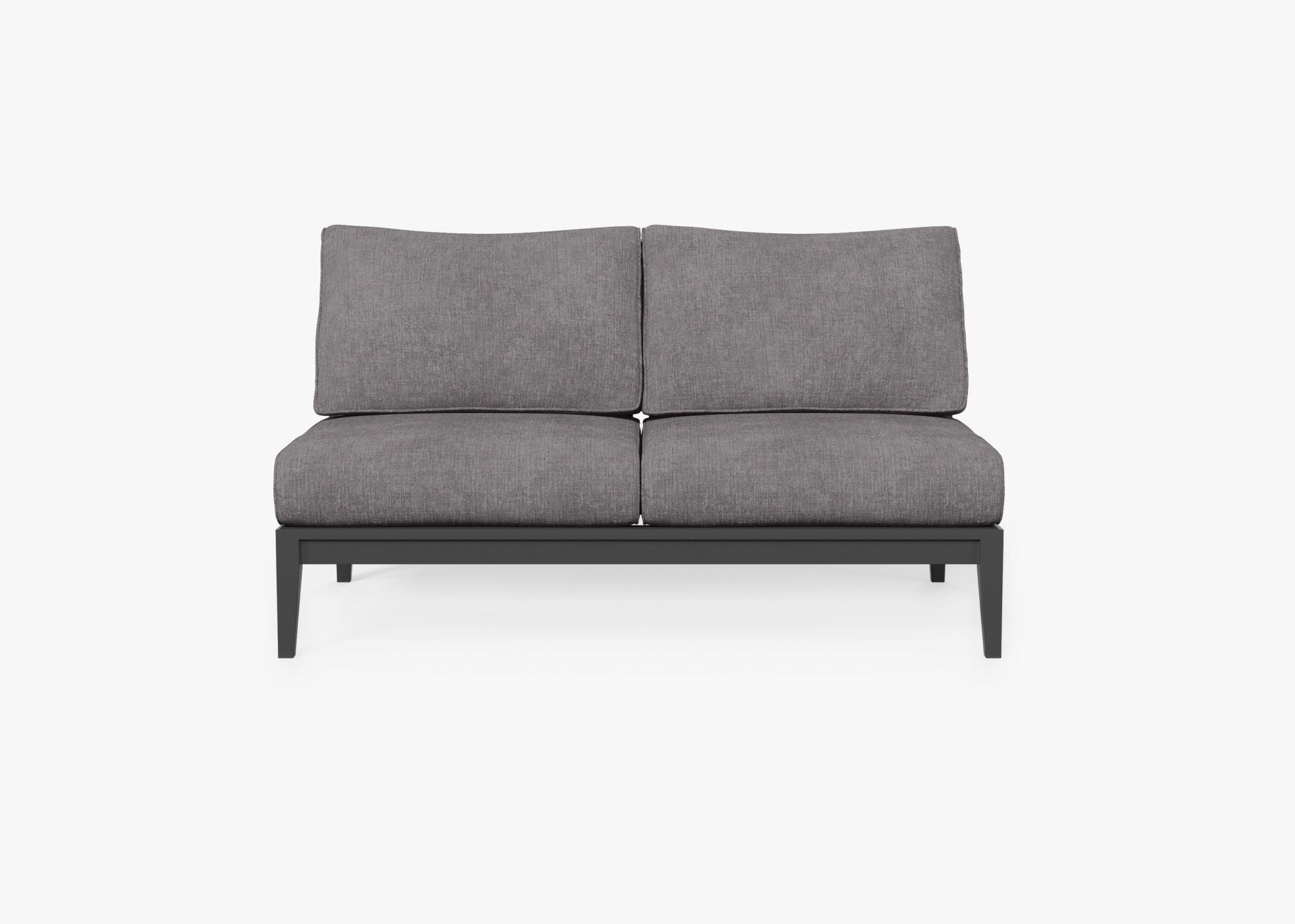 Causeuse d'extérieur sans accoudoirs en aluminium anthracite
