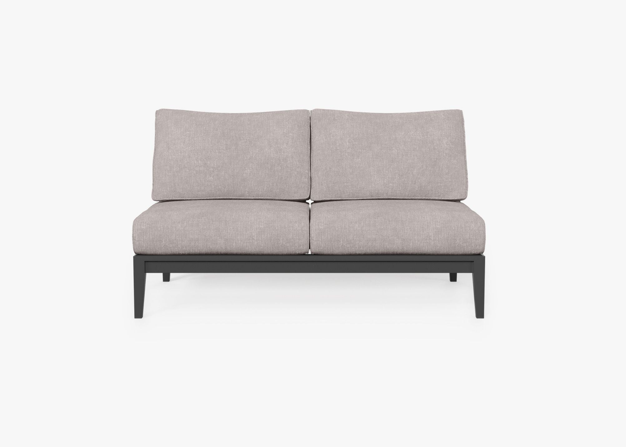 Causeuse d'extérieur sans accoudoirs en aluminium anthracite