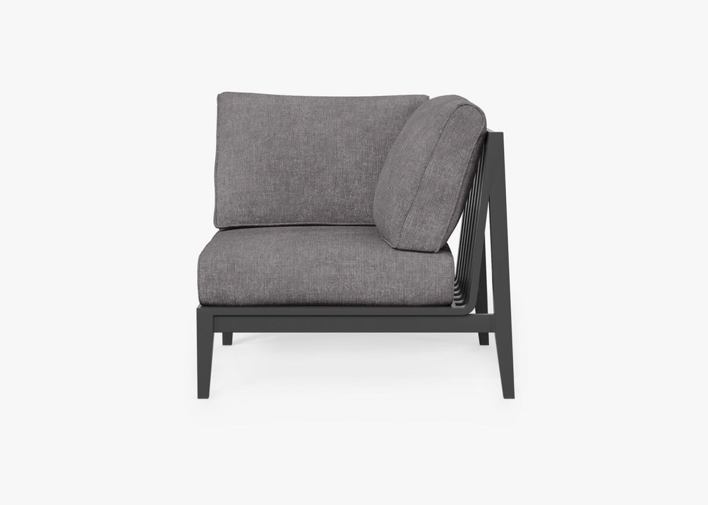 Chaise d'angle d'extérieur en aluminium anthracite - Gauche