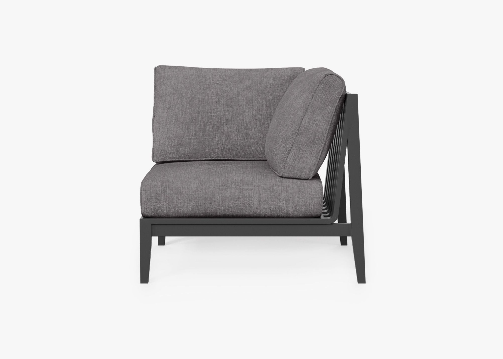 Chaise d'angle d'extérieur en aluminium anthracite - Gauche