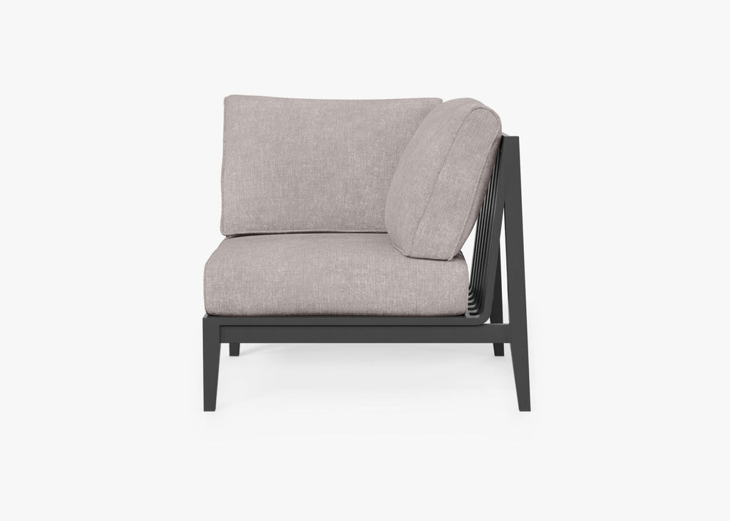 Chaise d'angle d'extérieur en aluminium anthracite - Gauche