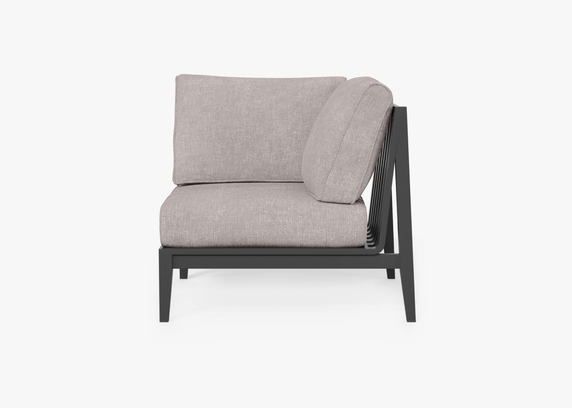 Chaise d'angle d'extérieur en aluminium anthracite - Gauche