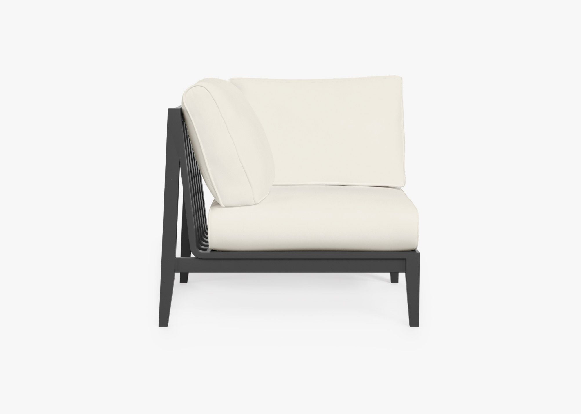 Chaise d'angle d'extérieur en aluminium anthracite - Droite