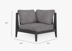 Chaise d'angle d'extérieur en aluminium anthracite - Droite