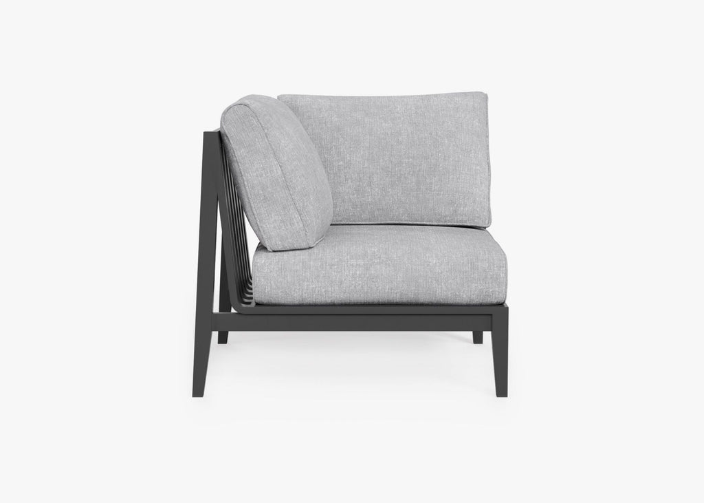 Chaise d'angle d'extérieur en aluminium anthracite - Droite