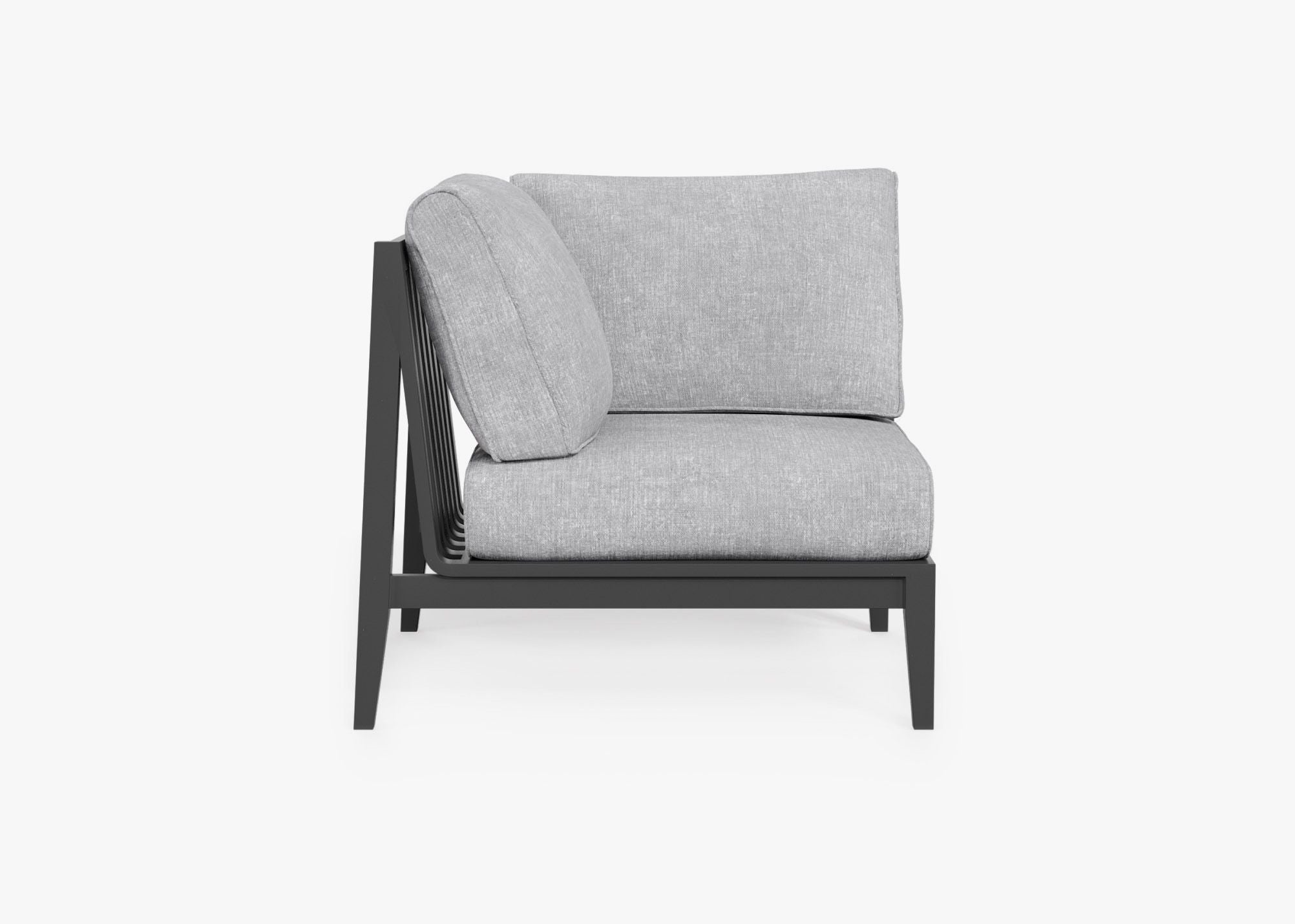 Chaise d'angle d'extérieur en aluminium anthracite - Droite