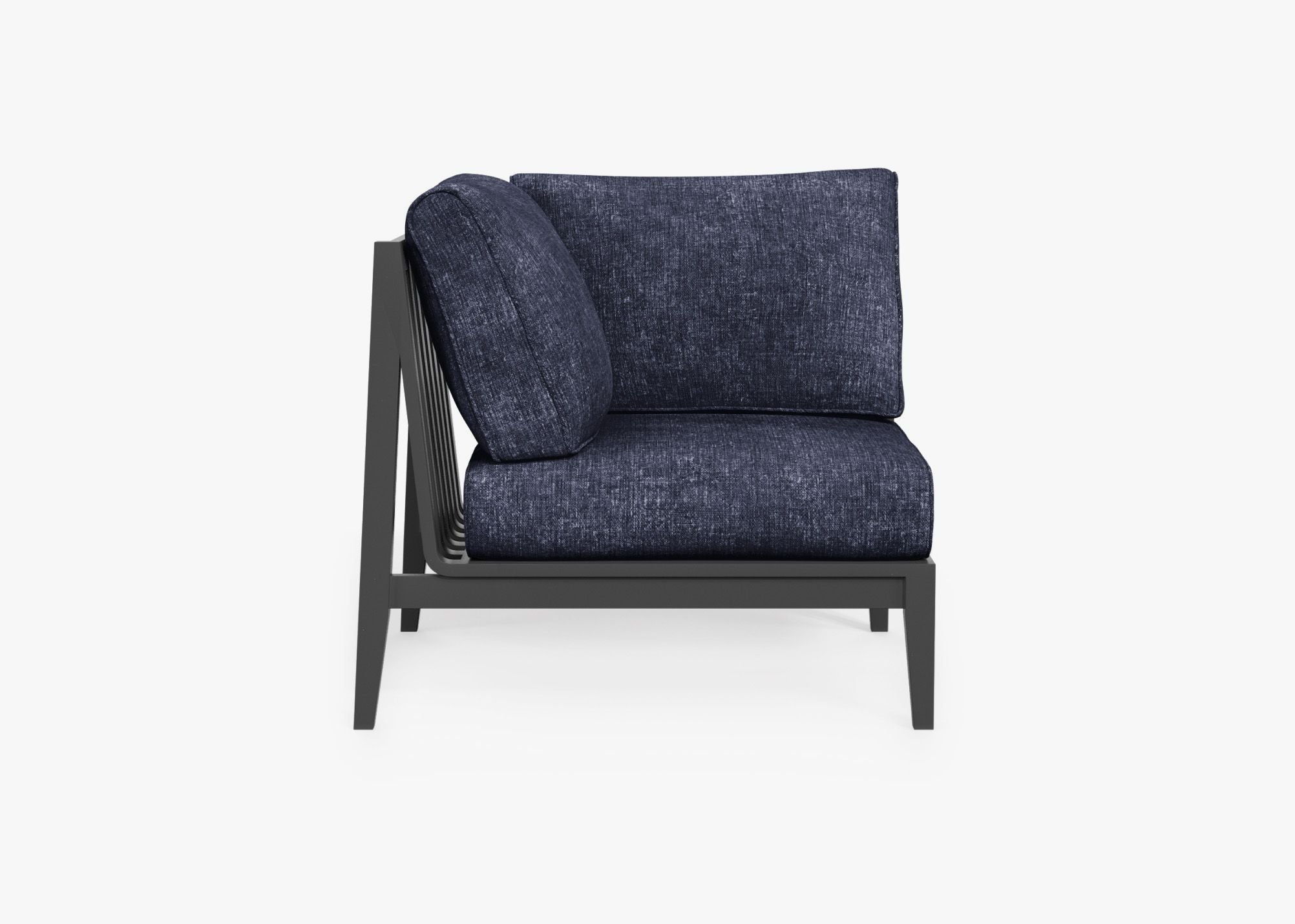 Chaise d'angle d'extérieur en aluminium anthracite - Droite