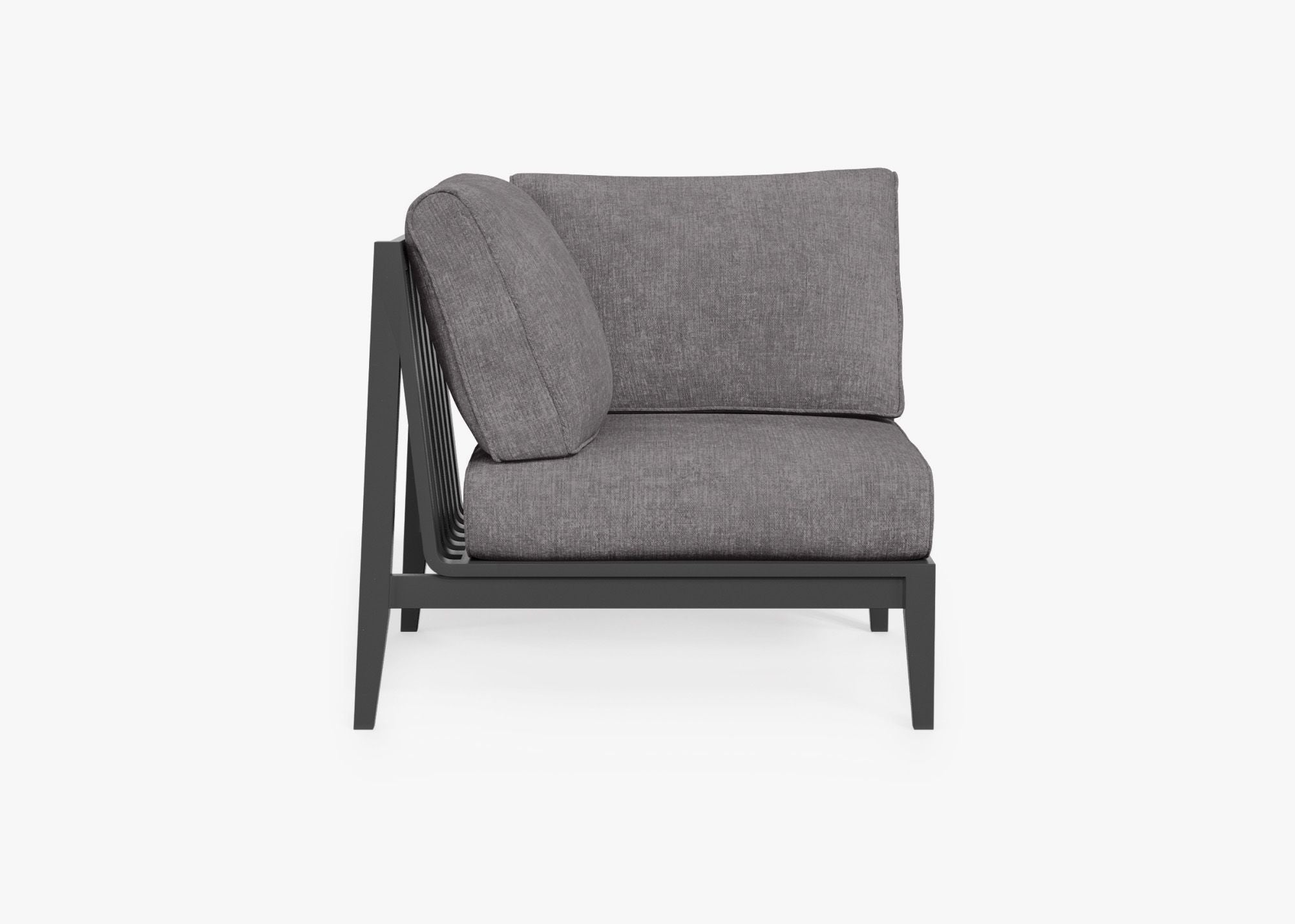 Chaise d'angle d'extérieur en aluminium anthracite - Droite