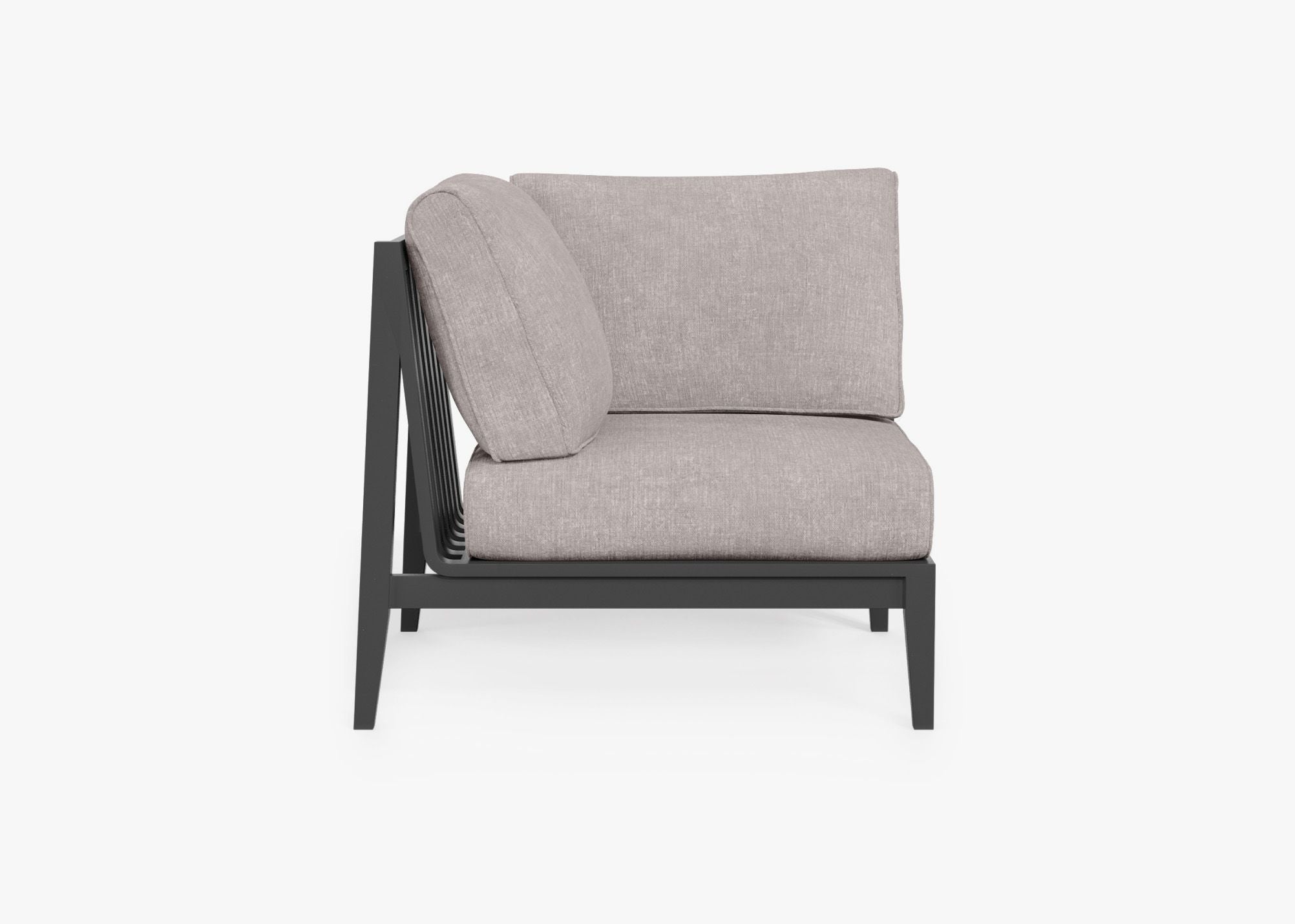 Chaise d'angle d'extérieur en aluminium anthracite - Droite