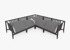 Canapé d'angle d'extérieur en aluminium anthracite - 5 places